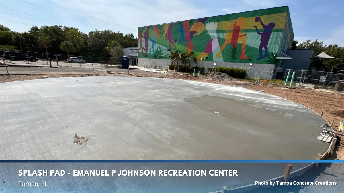 Emanuel P. Johnson Splash Pad in Tampa, FL by Tampa Concrete Creations
